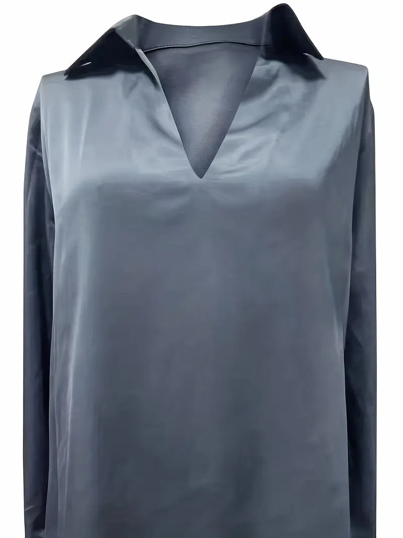 Women’s Blouse | Collared V-Neck