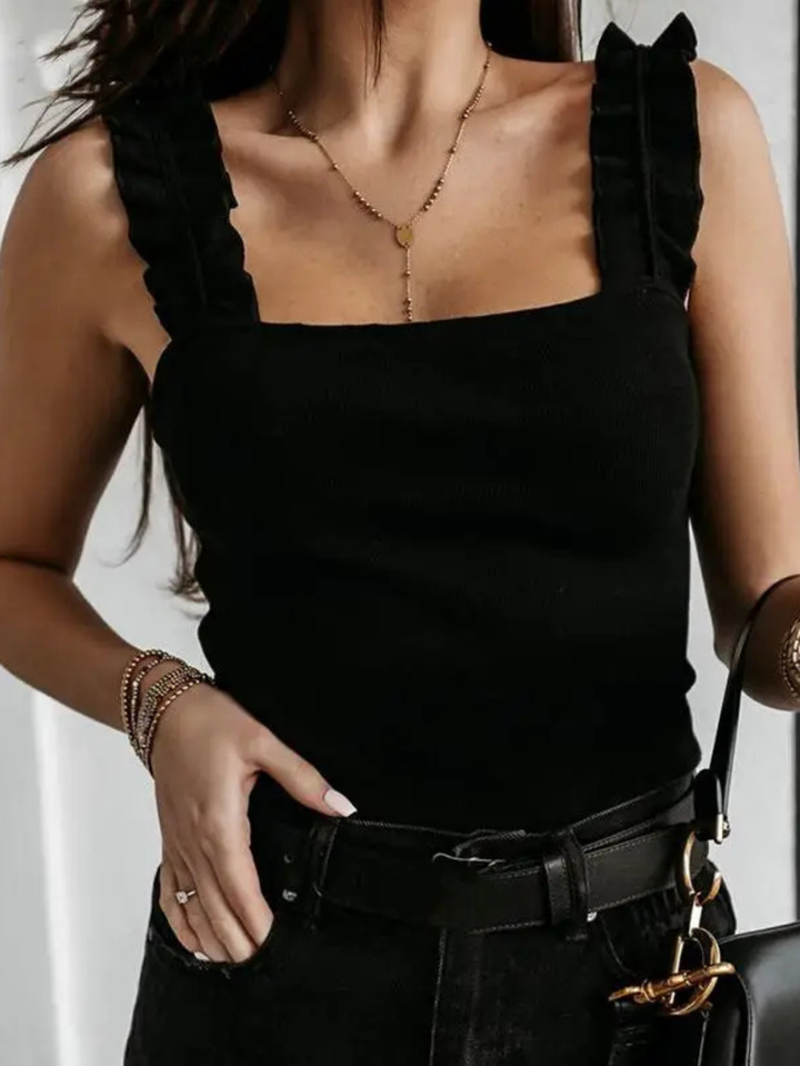 Women’s Blouse | Ruffle Shoulder Straps