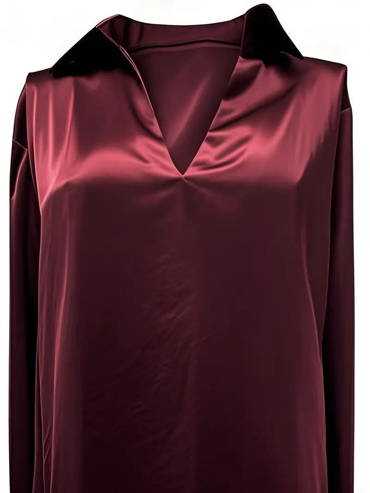 Women’s Blouse | Collared V-Neck