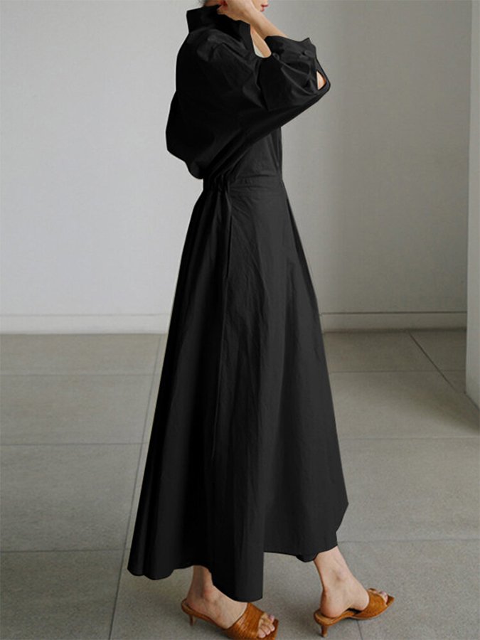 Women's Dress | Collared Button Front Maxi
