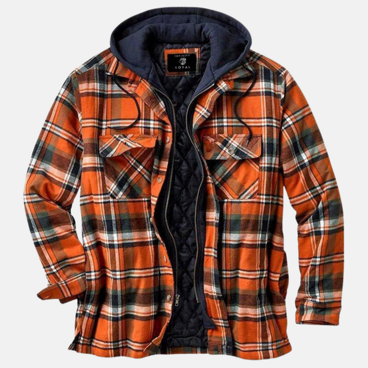 Men's Jacket | Plaid Hooded Shirt