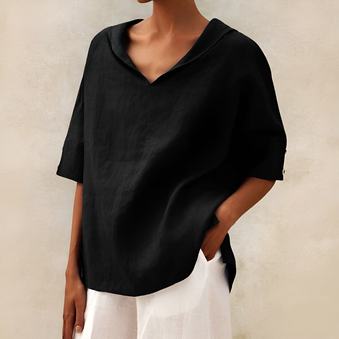 Women’s Blouse | V Neck Short Sleeve