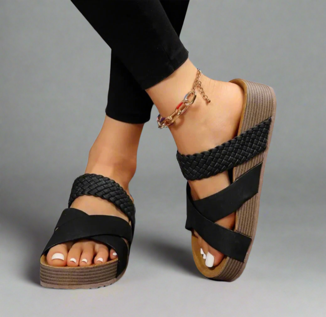 Sandals For Women | Multi Strap Slide Platform Sole