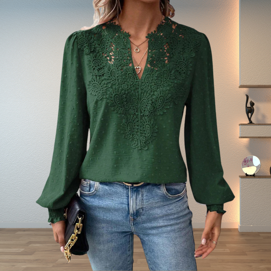 Women's Blouse | Lace Detail Long Sleeve