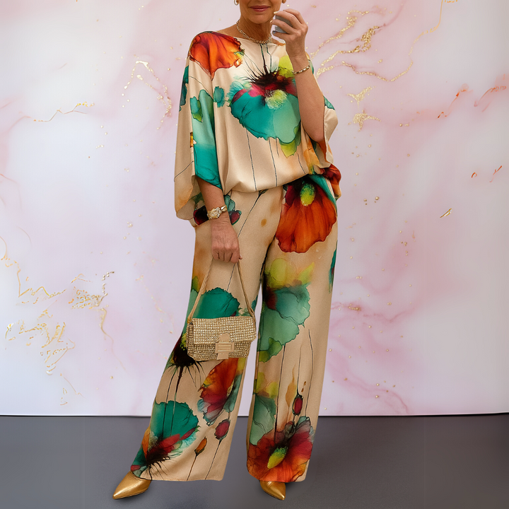 Women's Two-Piece Set  | Abstract Floral Print