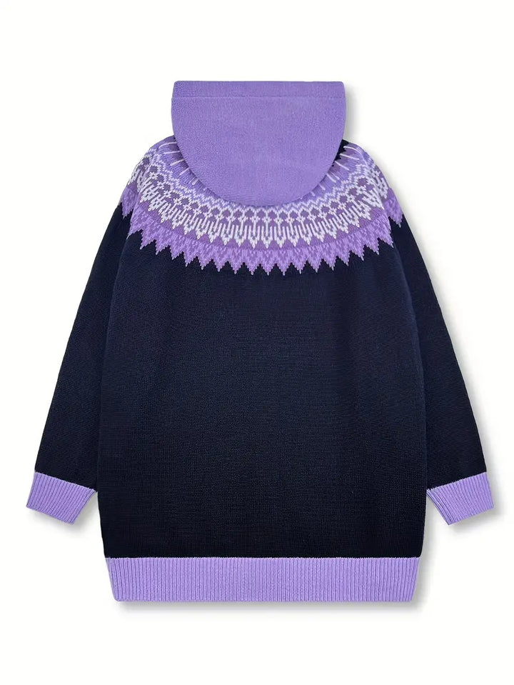 Women’s Cardigan |  Patterned Upper Section