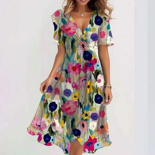 Women's Summer Dress | Wrap-Style Midi