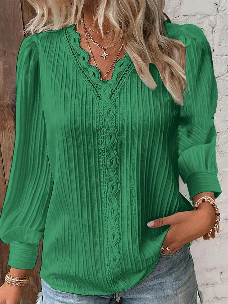 Women’s Blouse | Pleated Long-Sleeve