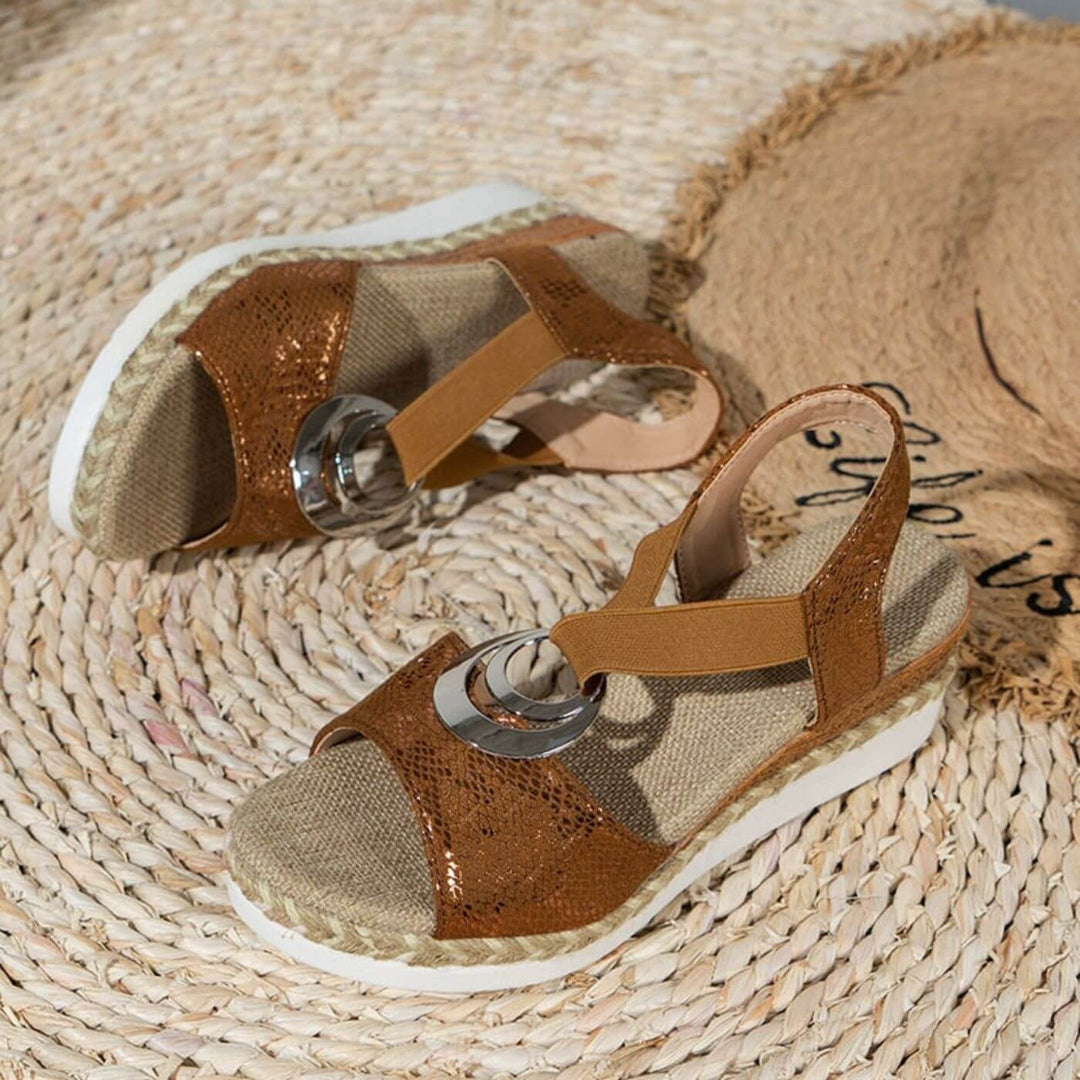 Sandals For Women | Open Toe Circular Accent Detail