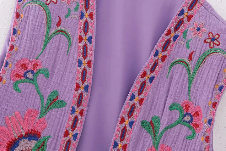 Women's Vest | Floral Embroidery