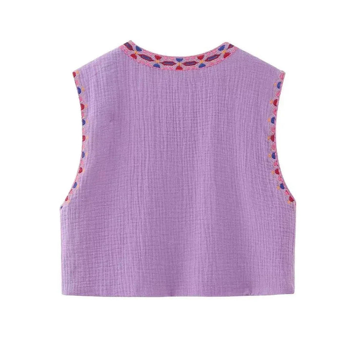 Women's Vest | Floral Embroidery