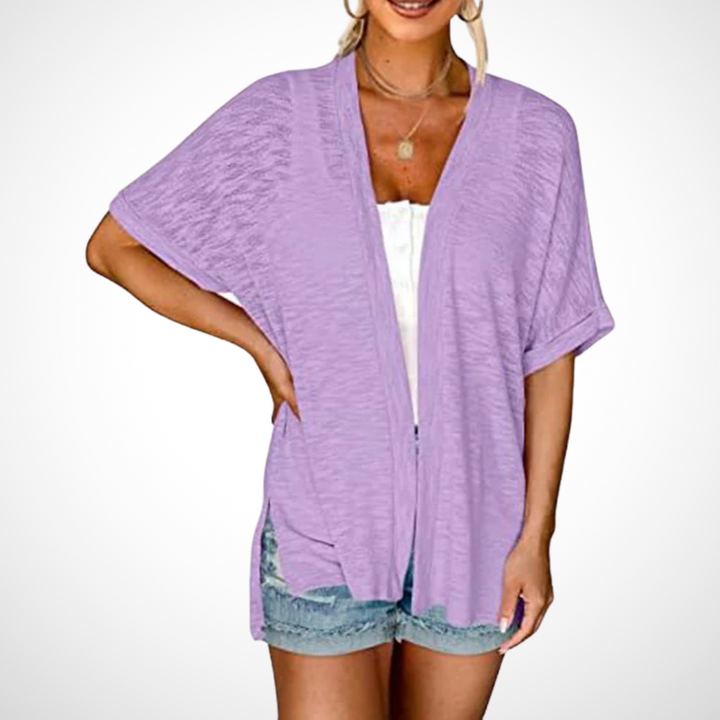 Women’s Cardigan | Draped Neckline Short Sleeve