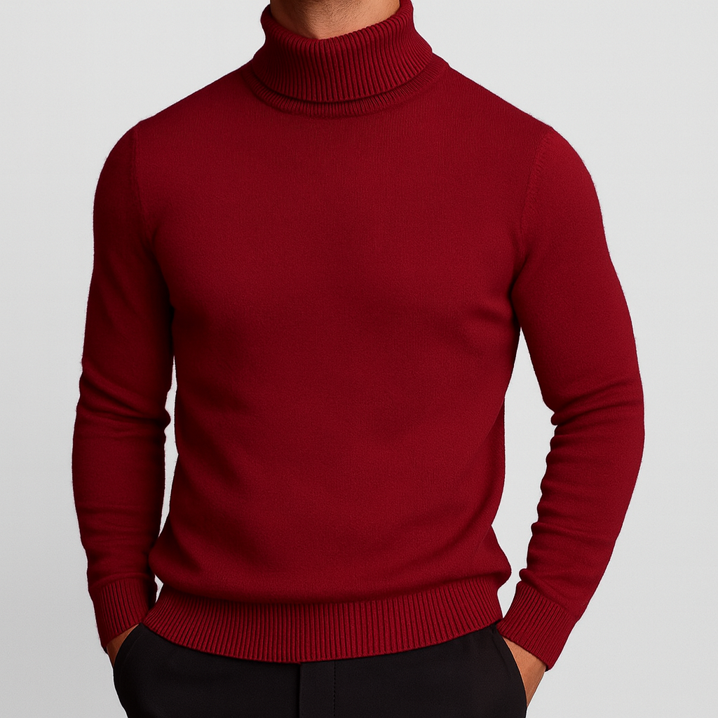Men’s Sweater | Turtleneck Ribbed Hem