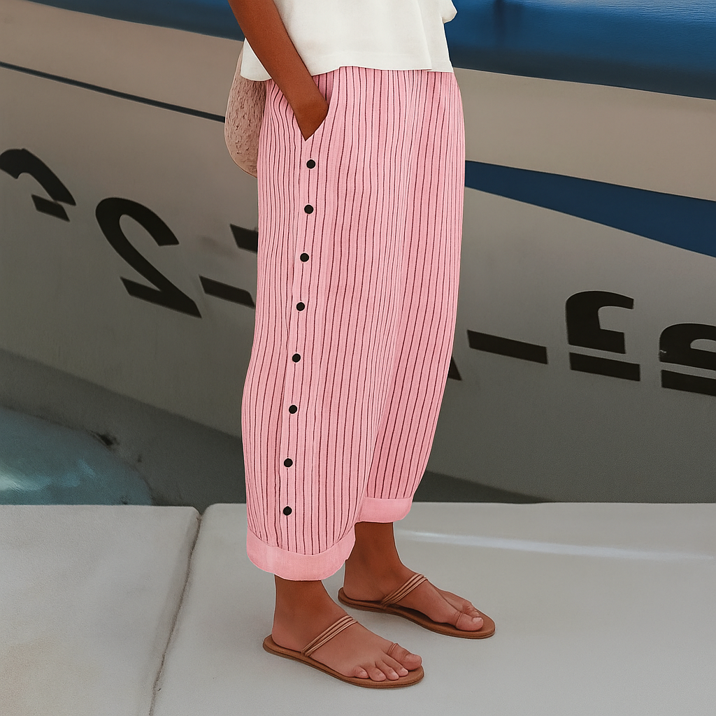 Women's Trousers | Vertical Striped Panel
