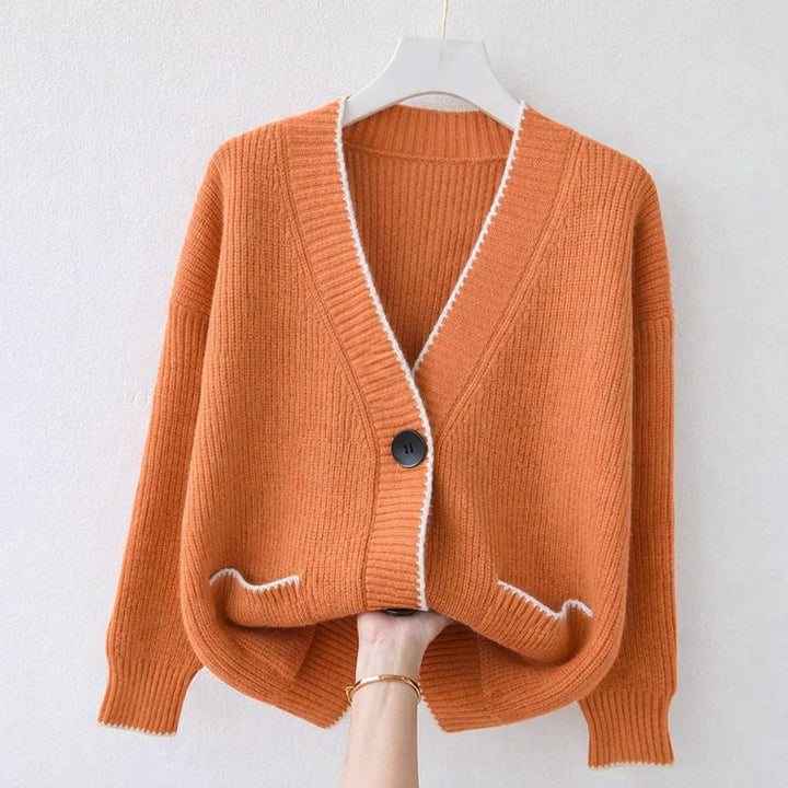 Women's Cardigan | V-Neckline Front Patch Pockets