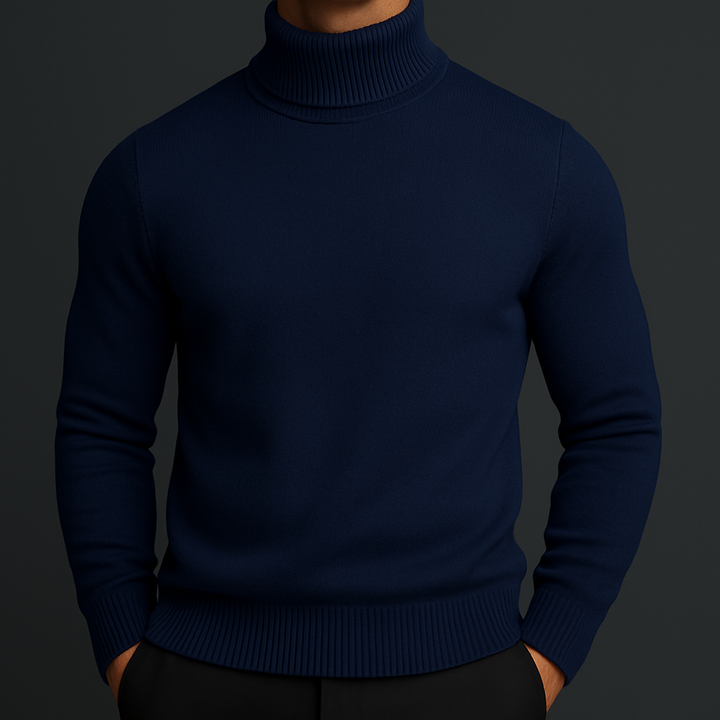 Men’s Sweater | Turtleneck Ribbed Hem