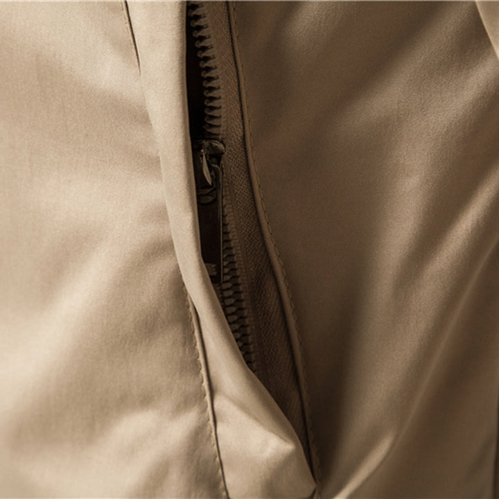 Men's Bomber Jacket | Zip-Up Front with Ribbed Collar