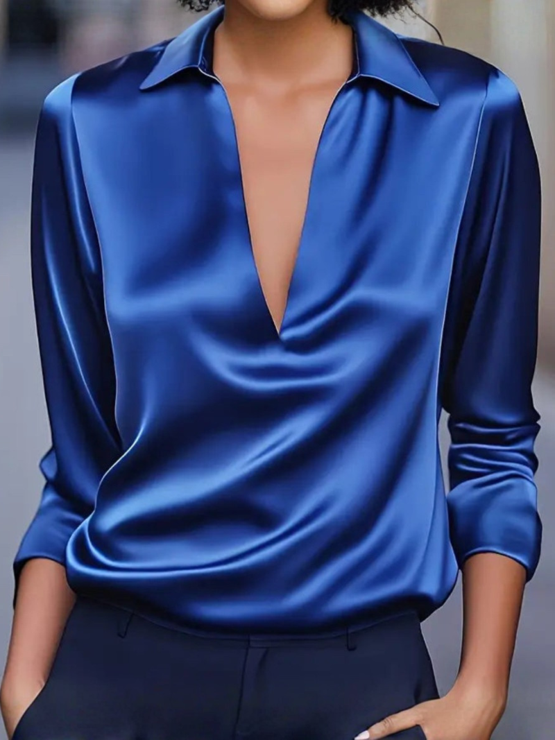 Women’s Blouse | Collared V-Neck