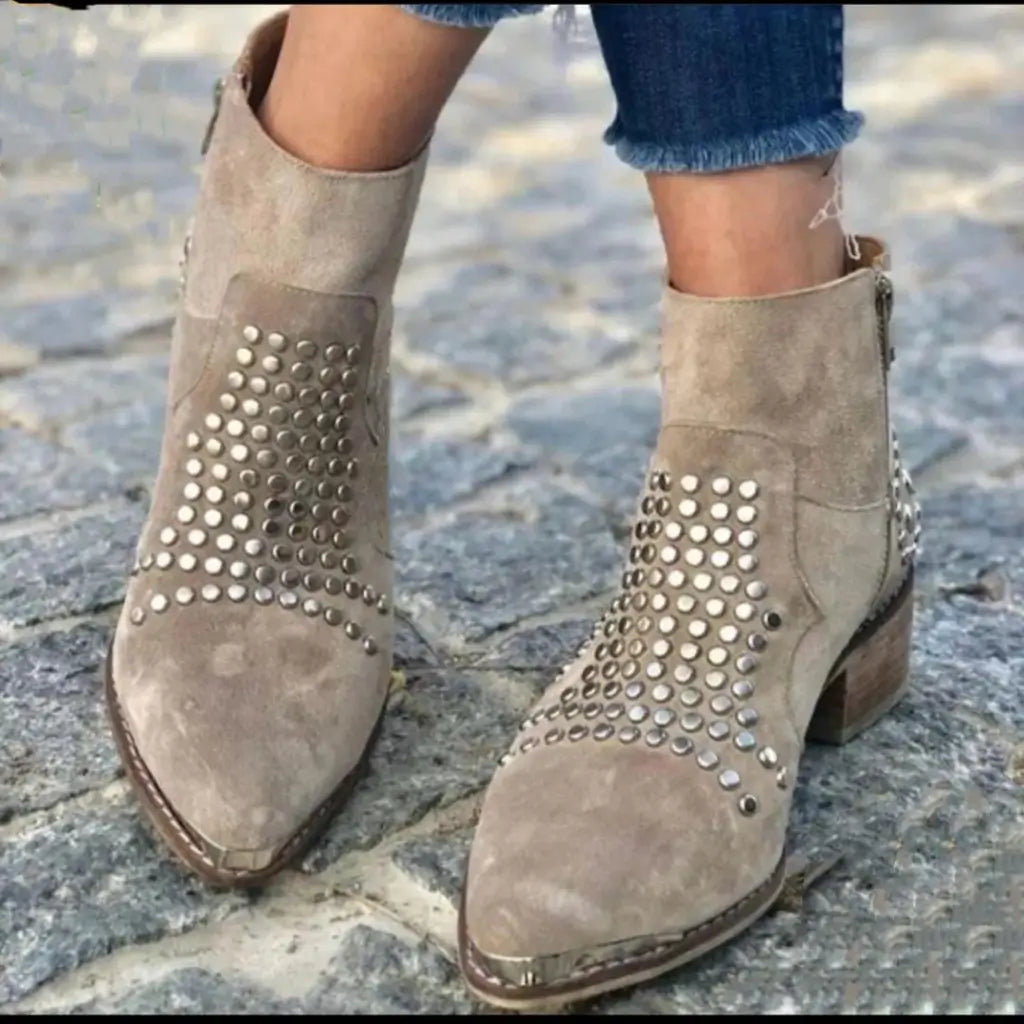 Boots for Women | Stud Detail Block Heel