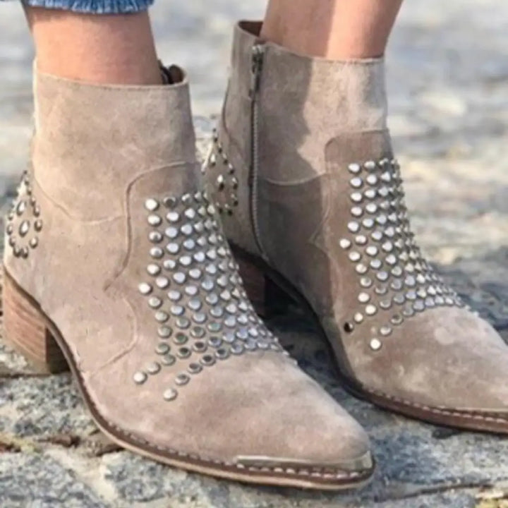 Boots for Women | Stud Detail Block Heel