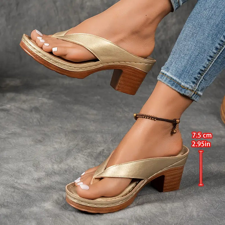 Sandals for Women | Platform Thong Block Heel