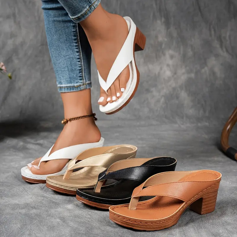 Sandals for Women | Platform Thong Block Heel