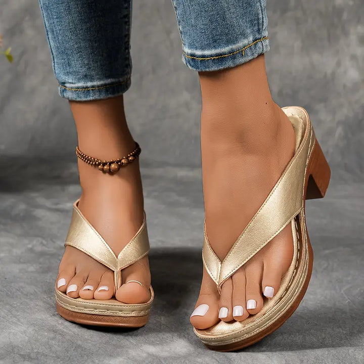 Sandals for Women | Platform Thong Block Heel