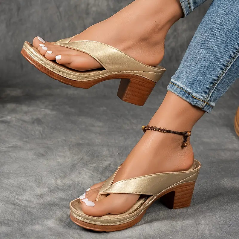 Sandals for Women | Platform Thong Block Heel