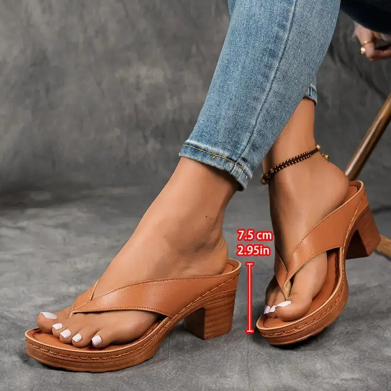 Sandals for Women | Platform Thong Block Heel