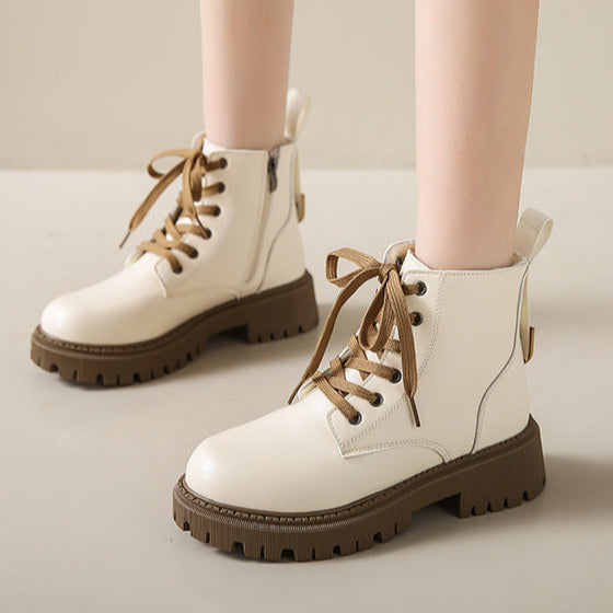 Boots For Women | Side Zipper Round Toe