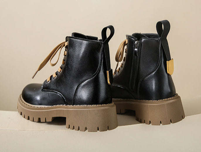 Boots For Women | Side Zipper Round Toe