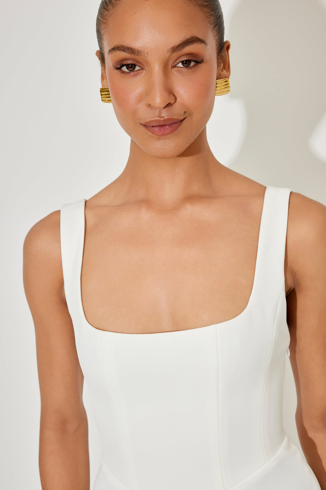 Women's Dress | Sleeveless Square Neck Midi