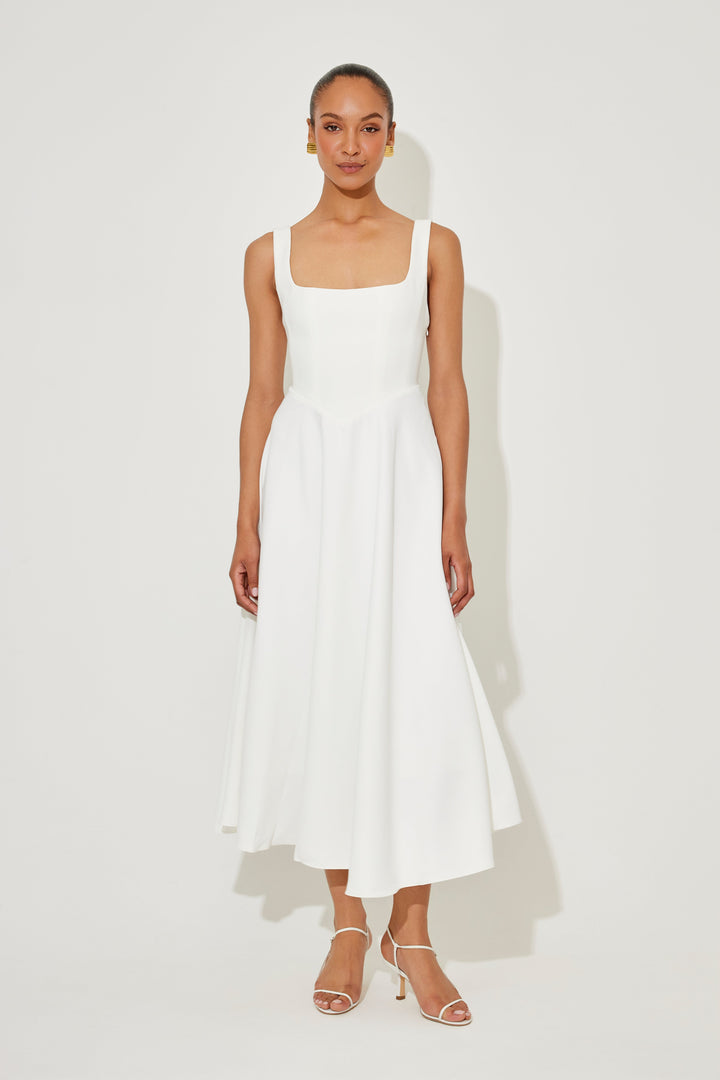 Women's Dress | Sleeveless Square Neck Midi