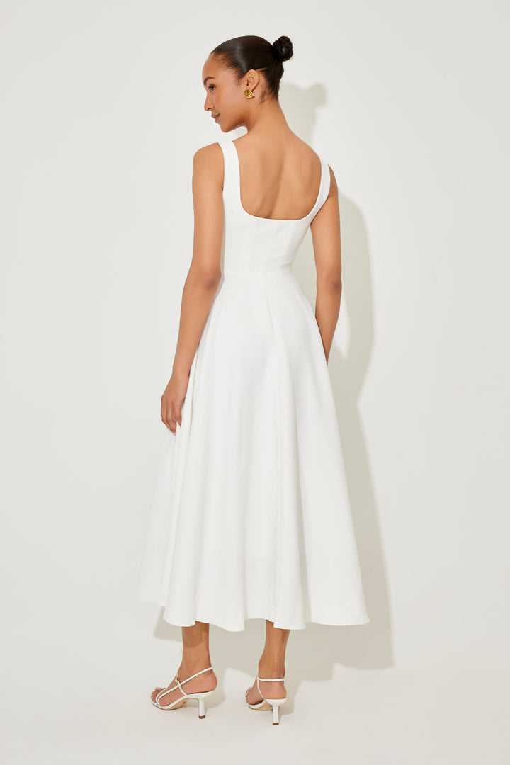 Women's Dress | Sleeveless Square Neck Midi