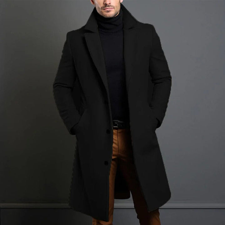 Men's Winter Coat | Longline Button-Front Overcoat