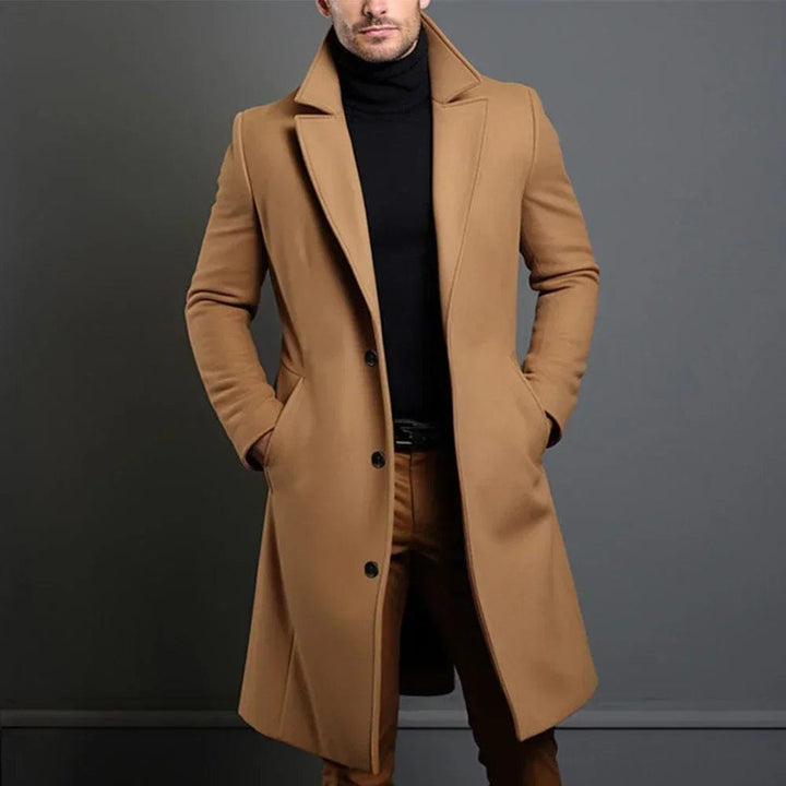 Men's Winter Coat | Longline Button-Front Overcoat