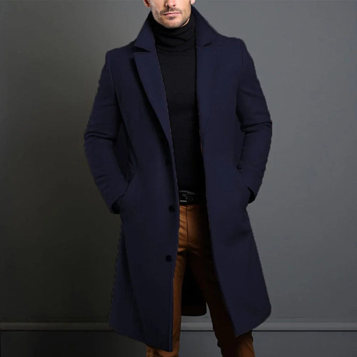 Men's Winter Coat | Longline Button-Front Overcoat