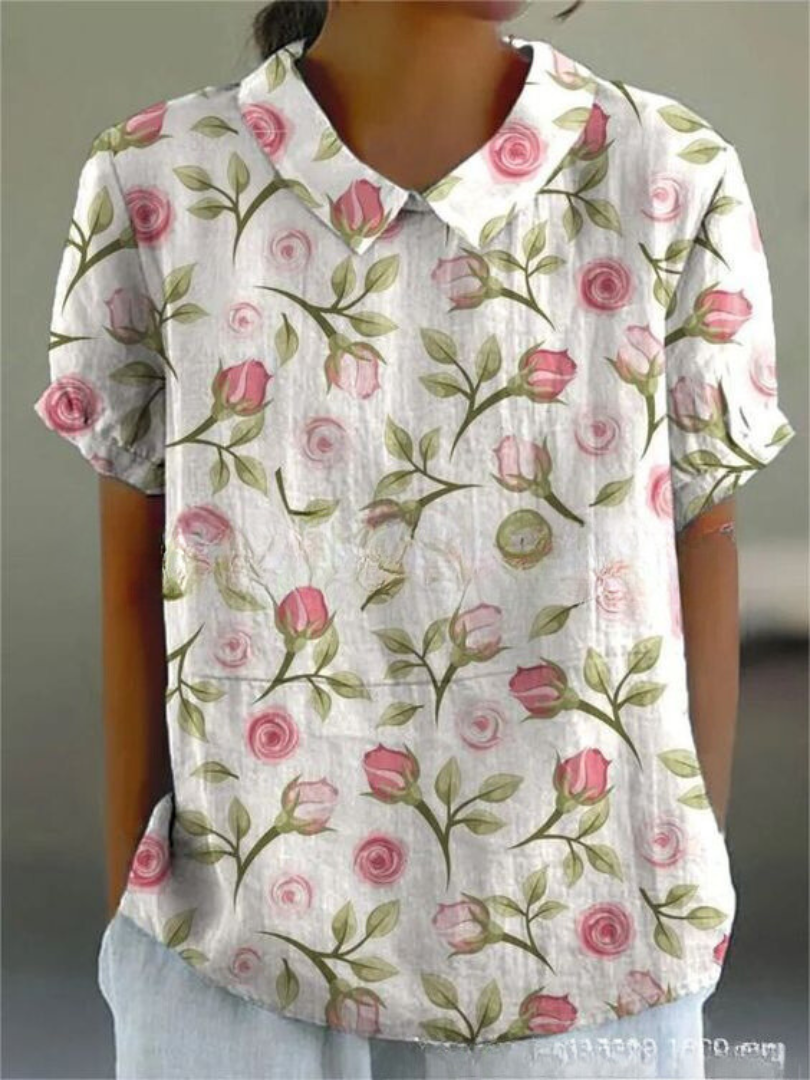 Women's Blouse | Collared Neckline Floral Print