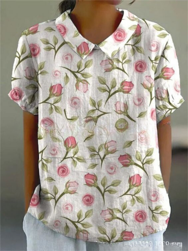 Women's Blouse | Collared Neckline Floral Print