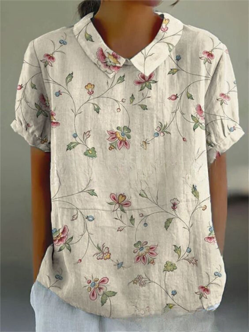 Women's Blouse | Collared Neckline Floral Print