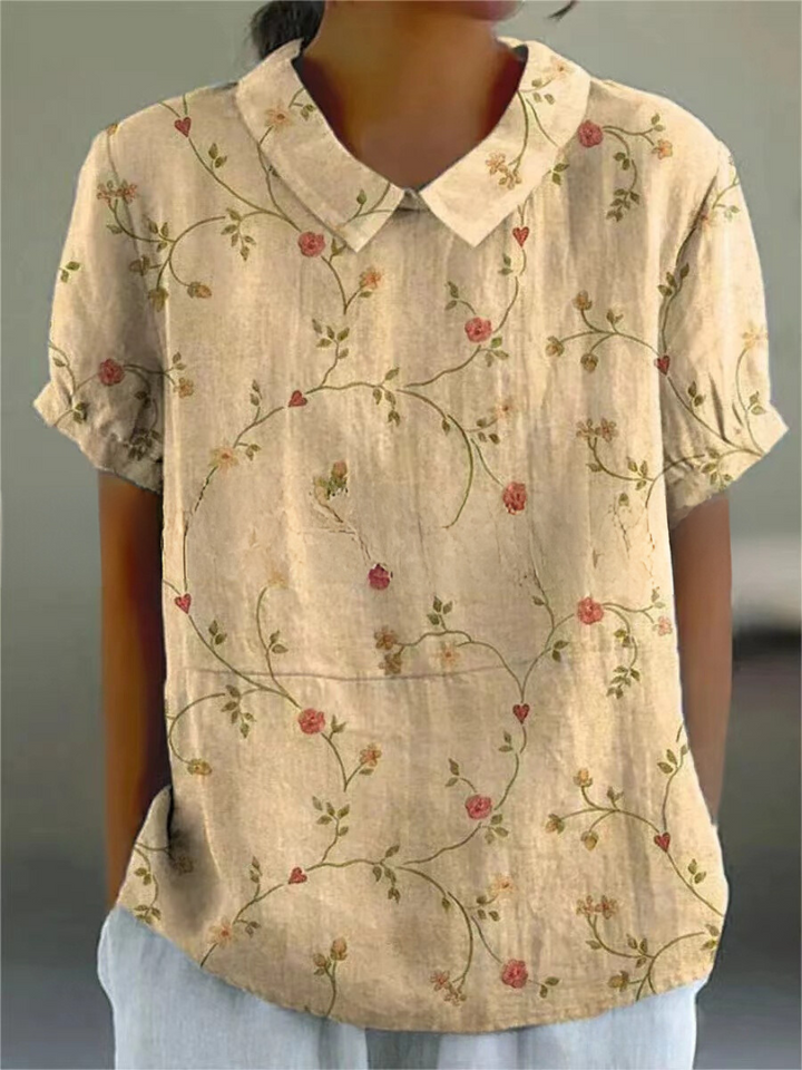 Women's Blouse | Collared Neckline Floral Print