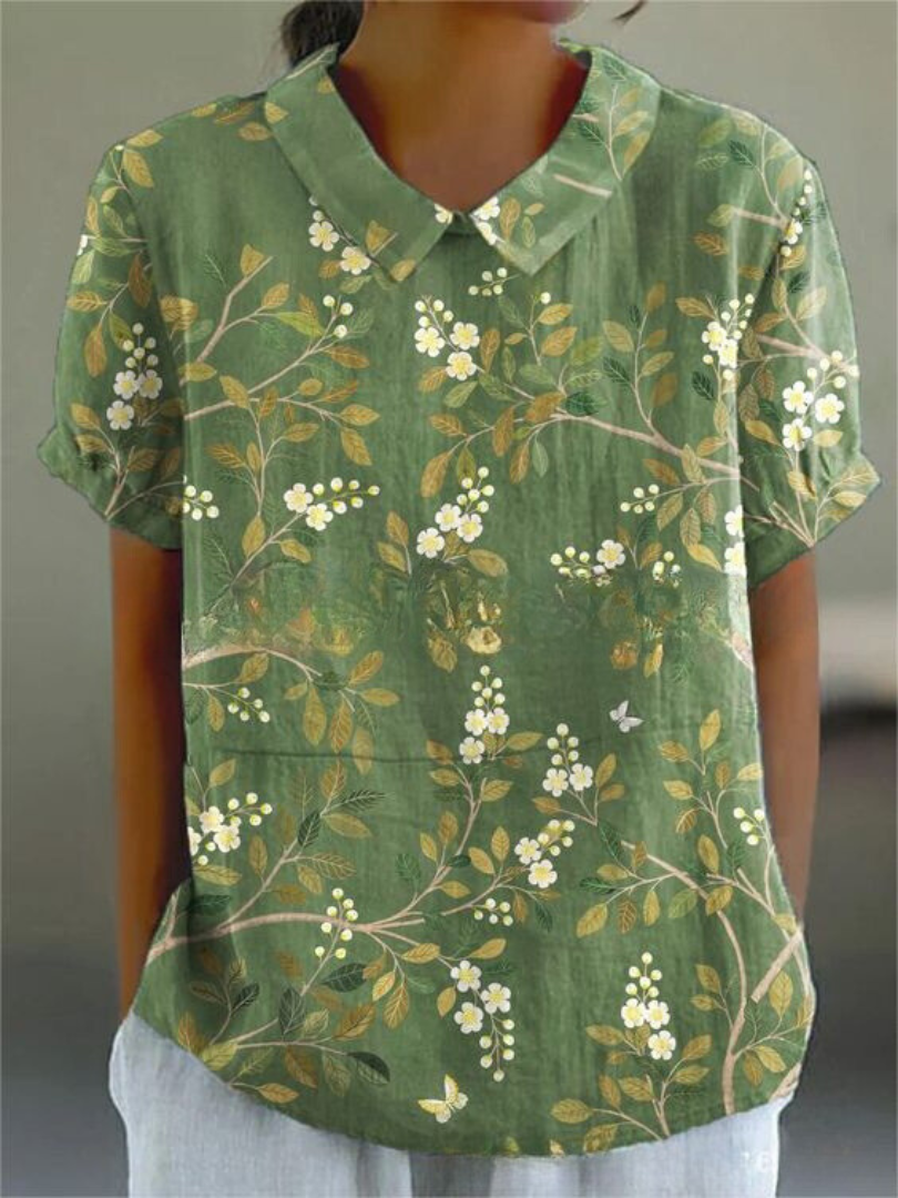 Women's Blouse | Collared Neckline Floral Print