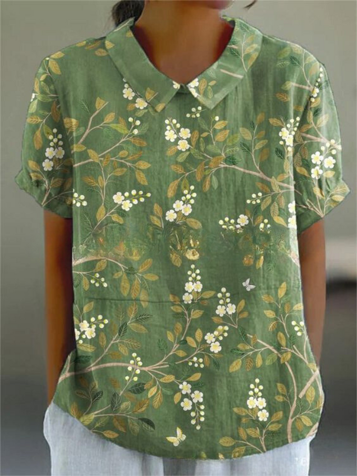 Women's Blouse | Collared Neckline Floral Print