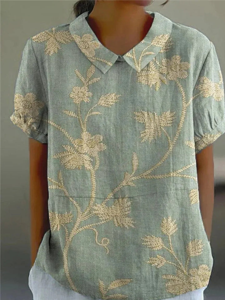 Women's Blouse | Collared Neckline Floral Print