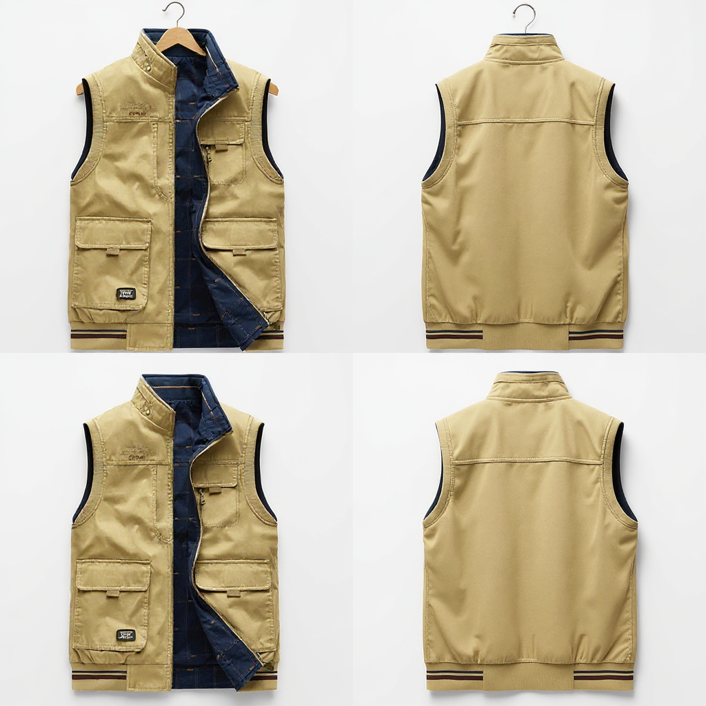 Men’s Vest | Multi Pocket Zip Front
