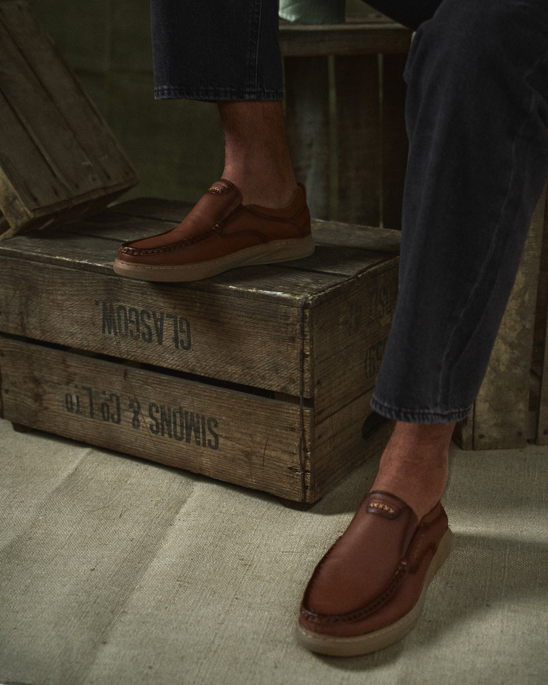 Men's Slip on Shoes | Low-Cut Stitched Upper