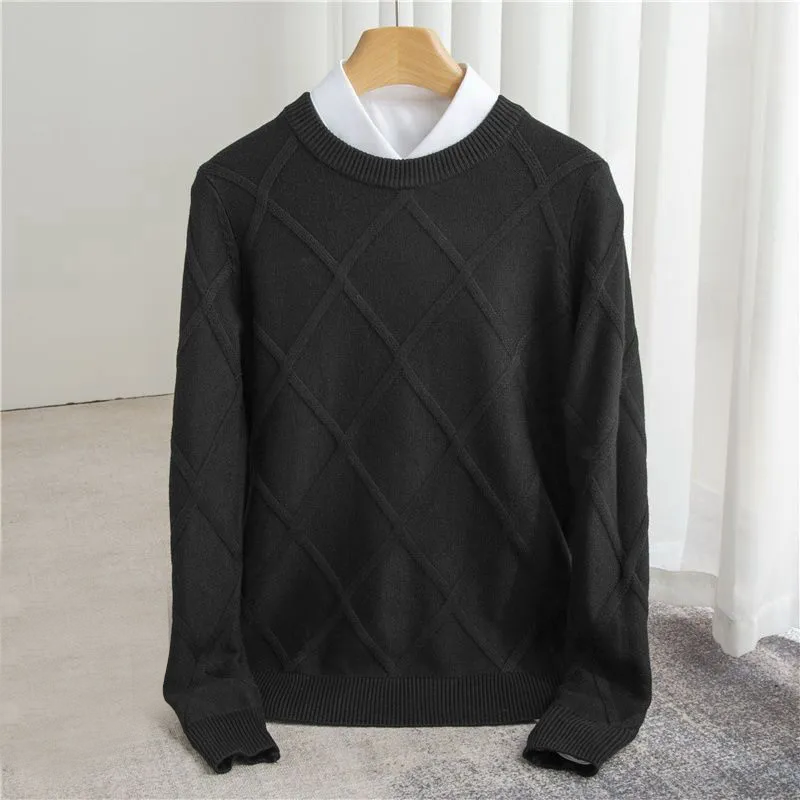 Men’s Sweater | Diamond Pattern Crew Neck