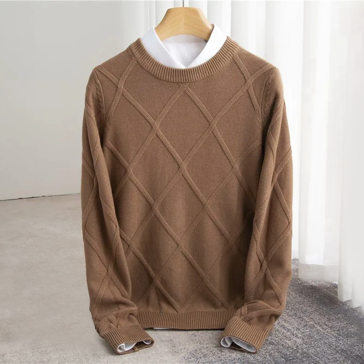 Men’s Sweater | Diamond Pattern Crew Neck
