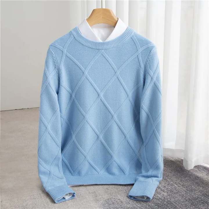 Men’s Sweater | Diamond Pattern Crew Neck