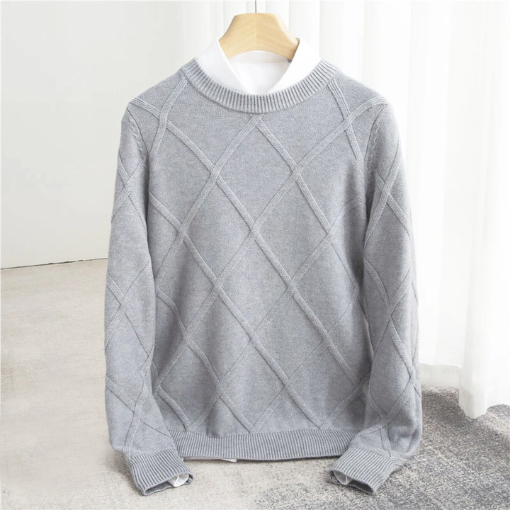 Men’s Sweater | Diamond Pattern Crew Neck